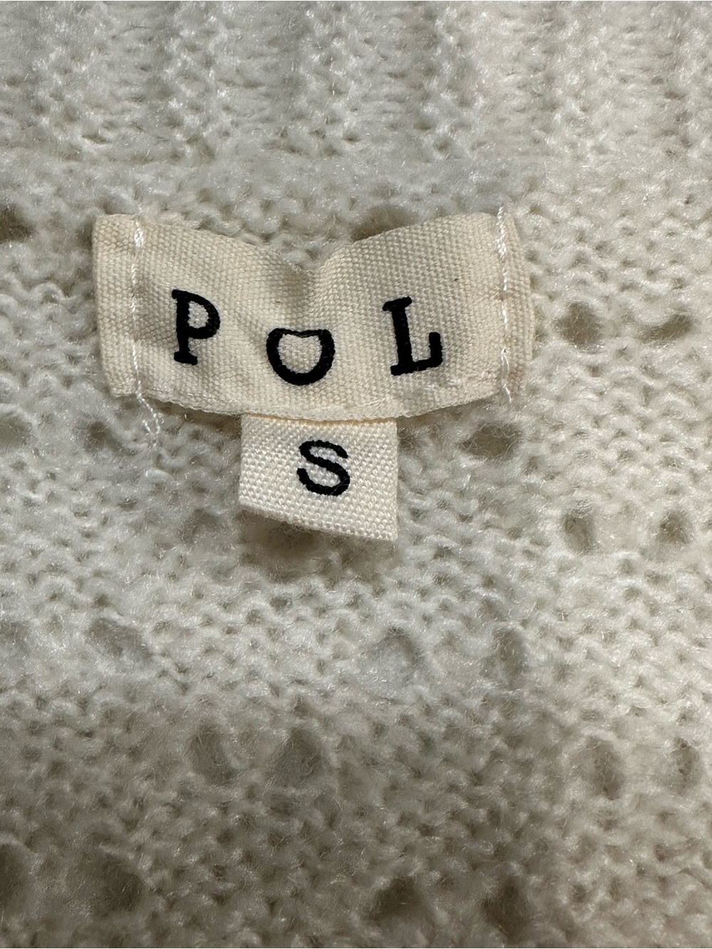 NWOT POL Ivory Cable-Knit Cropped Button Cardigan - Picture 4 of 5